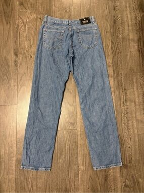Versace Plain Classic Light Blue Men's Straight-Leg Jeans